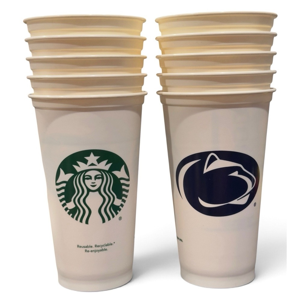 Starbucks Penn State Nittany Lions Reusable Plastic Tall Cup Lot Of 10